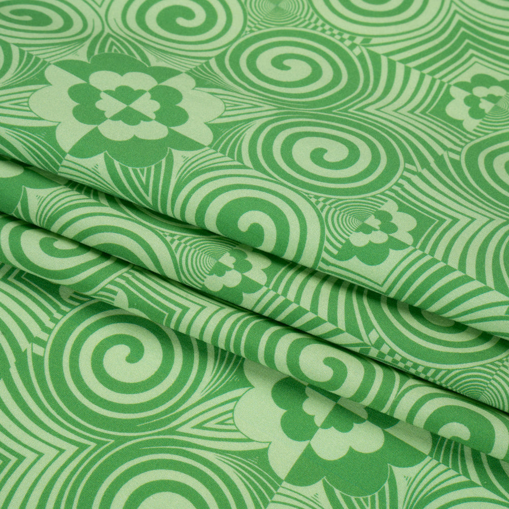 Mood Exclusive Green Artsy Aesthetic Stretch Cotton Poplin Folded