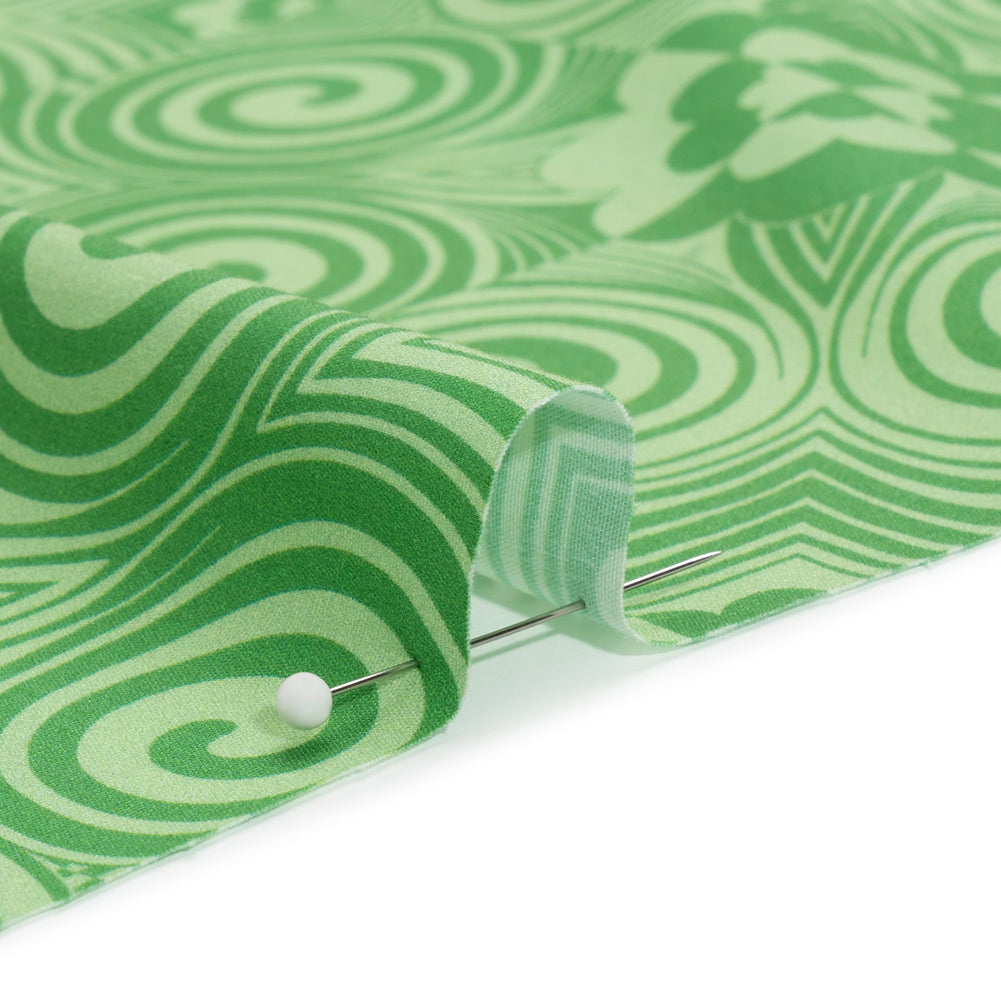 Mood Exclusive Green Artsy Aesthetic Stretch Cotton Poplin Detail