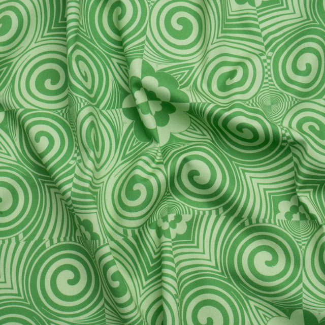 Mood Exclusive Green Artsy Aesthetic Stretch Cotton Poplin