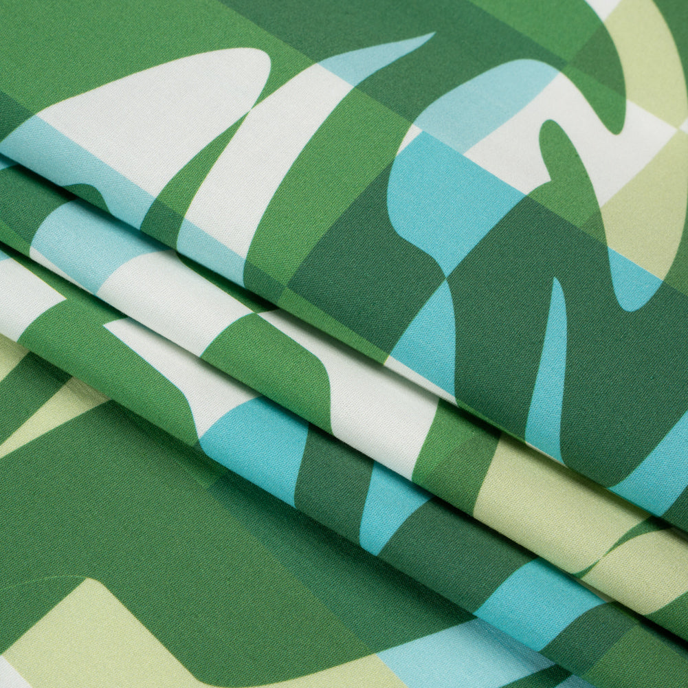 Mood Exclusive Green Game of Haze Stretch Cotton Poplin Folded