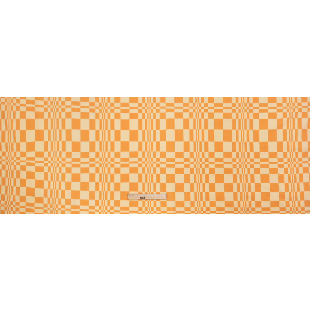 Mood Exclusive Creamsicle Cheeky Checkers Stretch Cotton Poplin Full