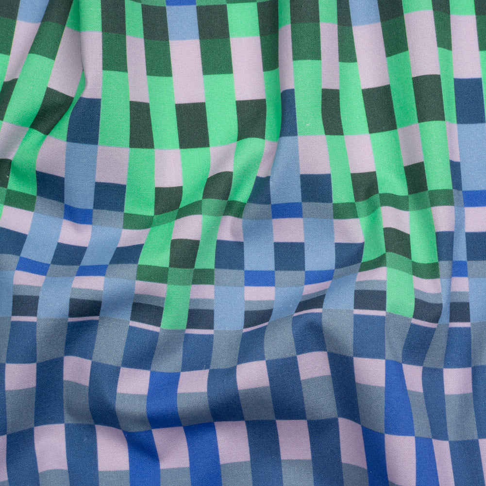 Mood Exclusive Blue Fruit Basket Fete Stretch Cotton Poplin