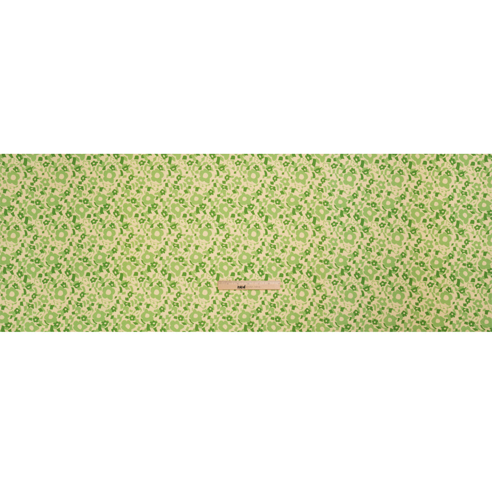 Mood Exclusive Green Puddled Petals Stretch Cotton Poplin Full