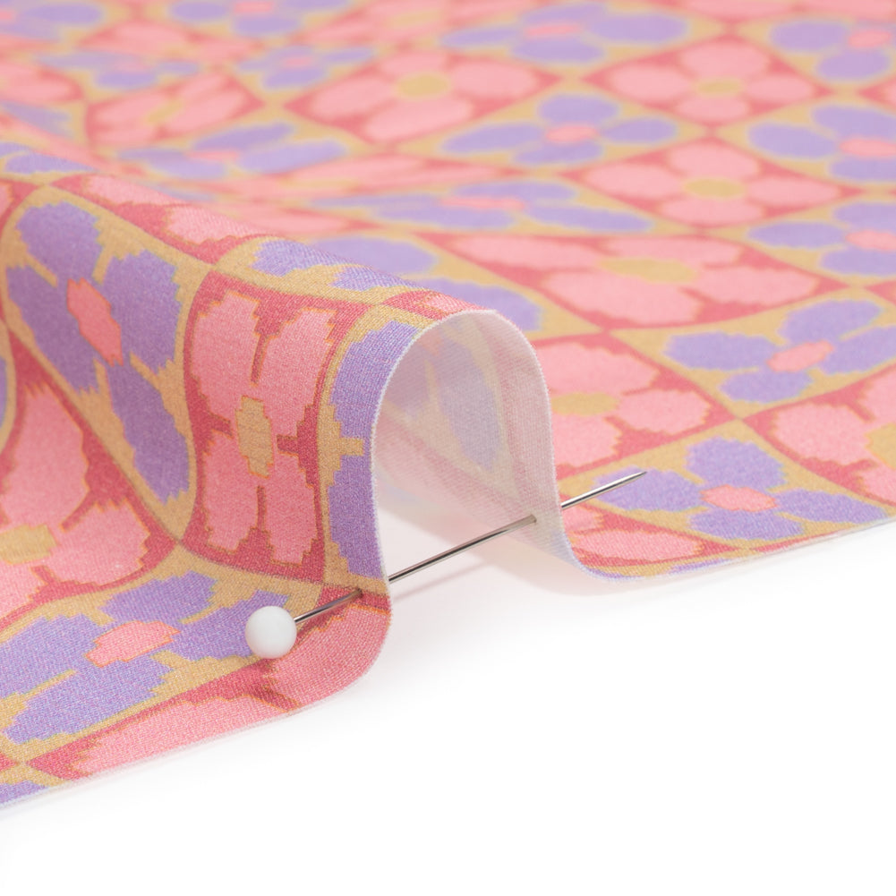 Mood Exclusive Bubblegum Cyber Checkers Stretch Cotton Poplin Detail