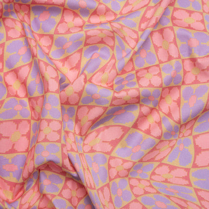 Mood Exclusive Bubblegum Cyber Checkers Stretch Cotton Poplin