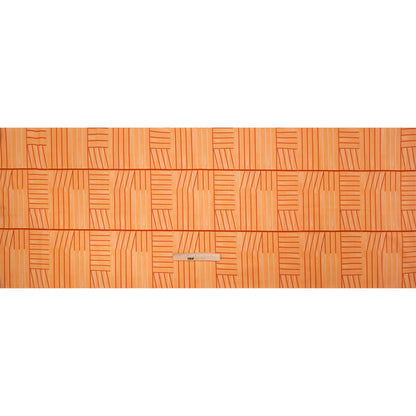 Stretch Cotton Twill Print - Orange Lines in Blocks - Mood Exclusive Structurally Sound Full
