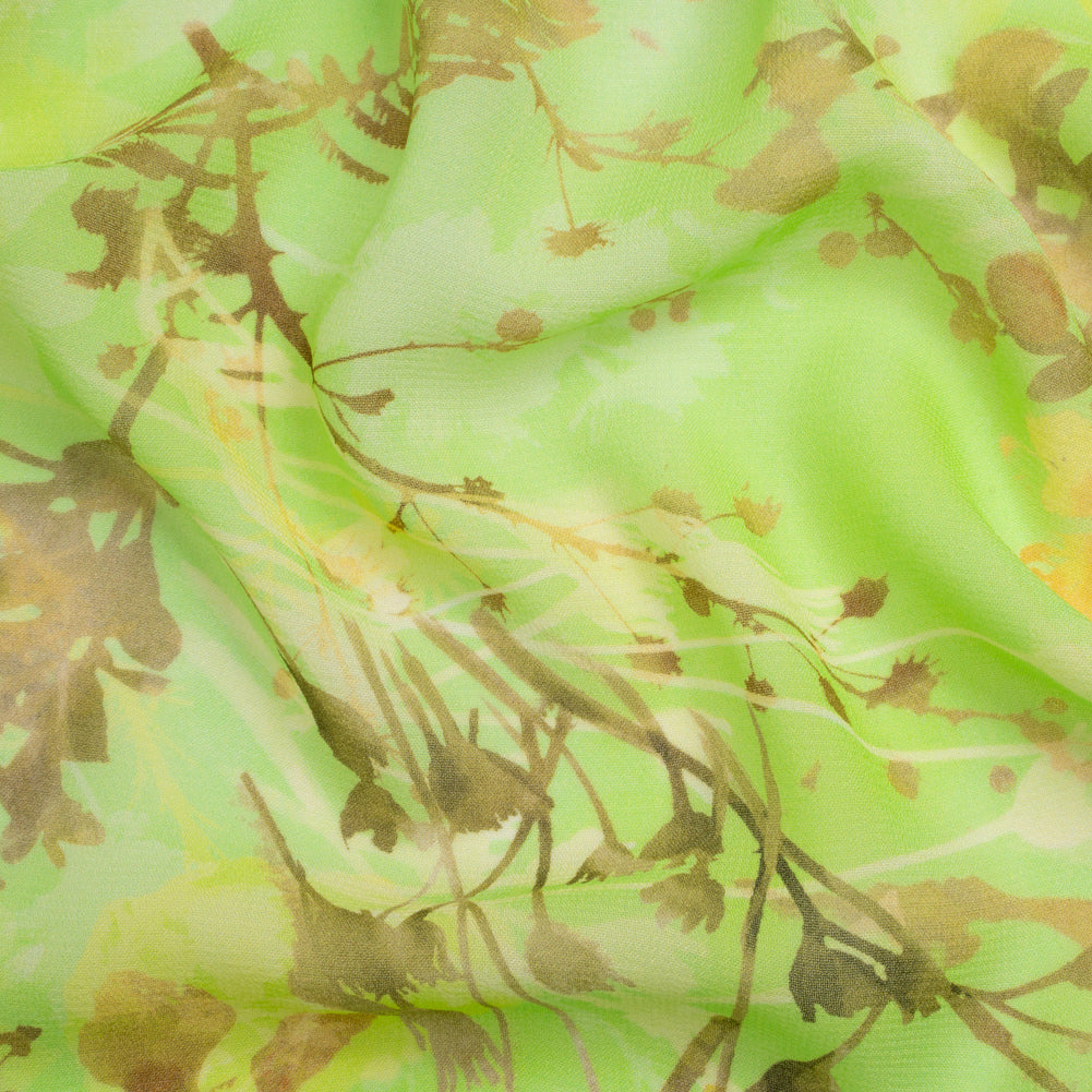 Mood Exclusive Green Sapling Silhouette Viscose Georgette