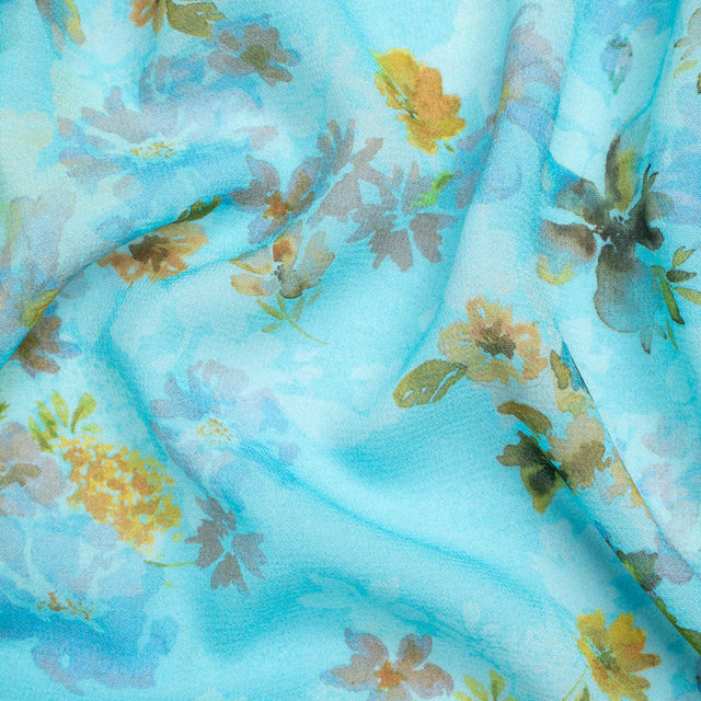 Mood Exclusive Blue Promise of Spring Viscose Georgette