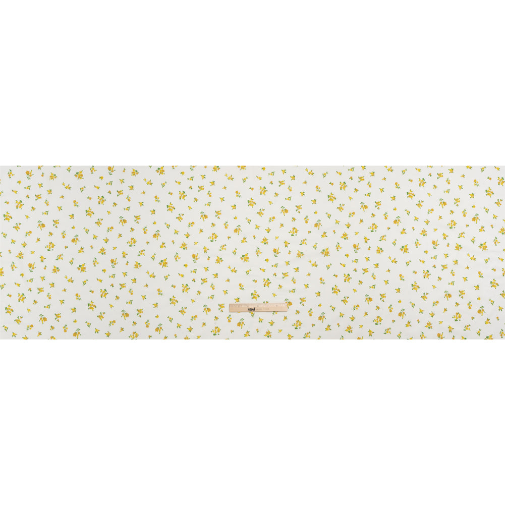 Cotton Voile Print - Yellow and White Scattered Florals - Mood Exclusive Snippets of Sun Full