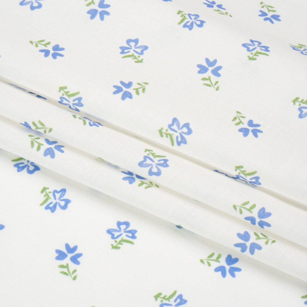 Cotton Voile Print - Blue and White Floral Ditsy - Mood Exclusive Sudden Sweetness Folded