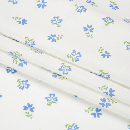 Cotton Voile Print - Blue and White Floral Ditsy - Mood Exclusive Sudden Sweetness Folded