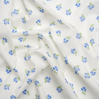 Cotton Voile Print - Blue and White Floral Ditsy - Mood Exclusive Sudden Sweetness