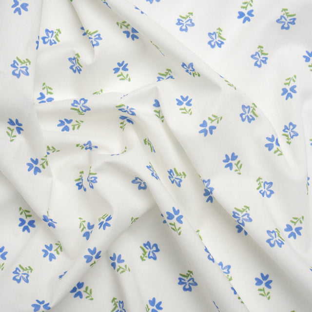 Cotton Voile Print - Blue and White Floral Ditsy - Mood Exclusive Sudden Sweetness