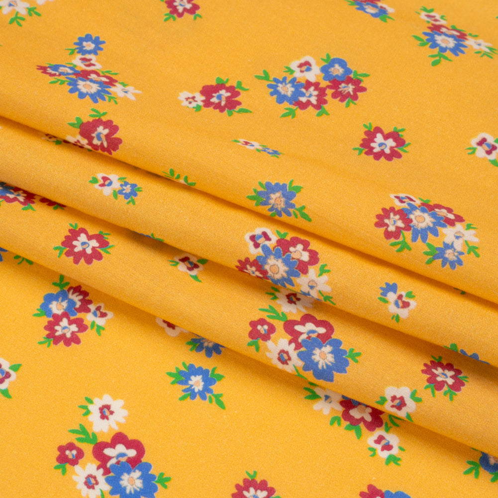 Cotton Voile Print - Yellow, Blue and Red Floral - Mood Exclusive Here We Grow Folded