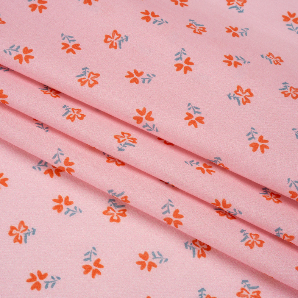 Cotton Voile Print - Pink and White Floral Ditsy - Mood Exclusive Sudden Sweetness Folded