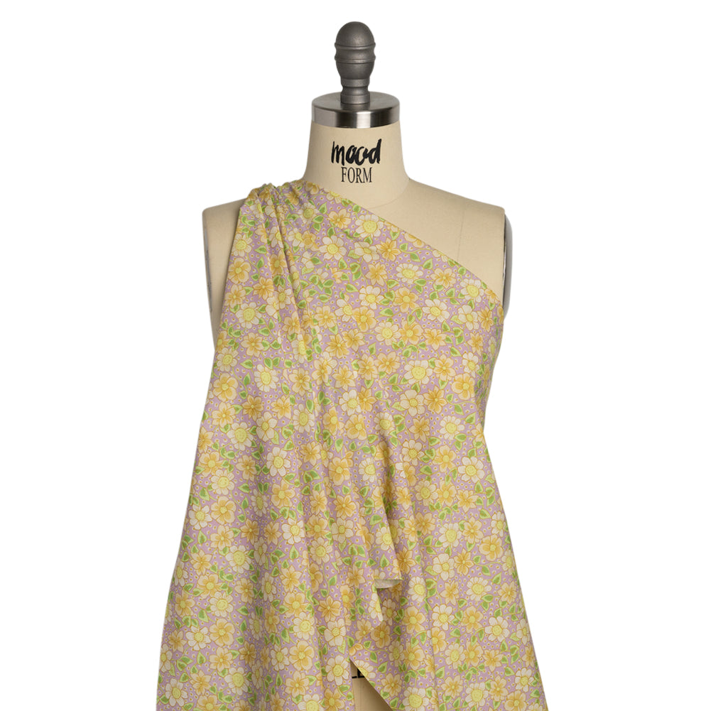 Mood Exclusive Lilac Daisy Dipper Cotton Poplin Drape