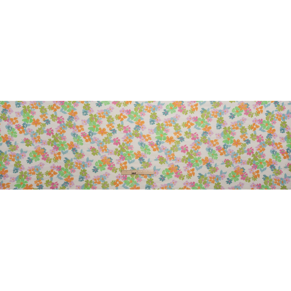 Mood Exclusive White Flirt with Flowers Viscose Georgette Drape