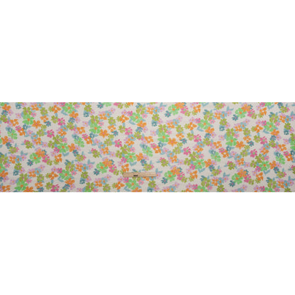 Mood Exclusive White Flirt with Flowers Viscose Georgette Drape