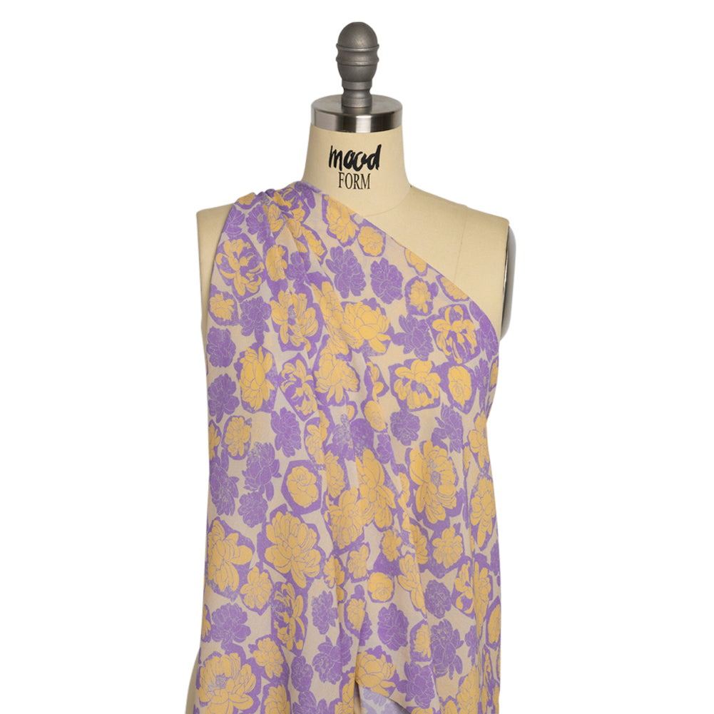 Mood Exclusive Lavender Flowering Floor Viscose Georgette Detail