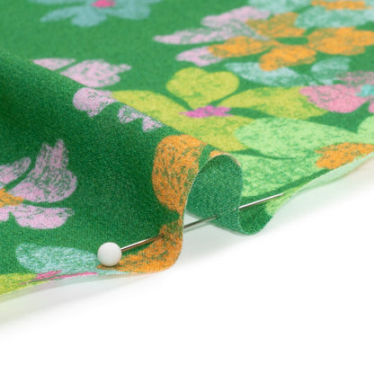 Mood Exclusive Green Flirt with Flowers Viscose Georgette Folded