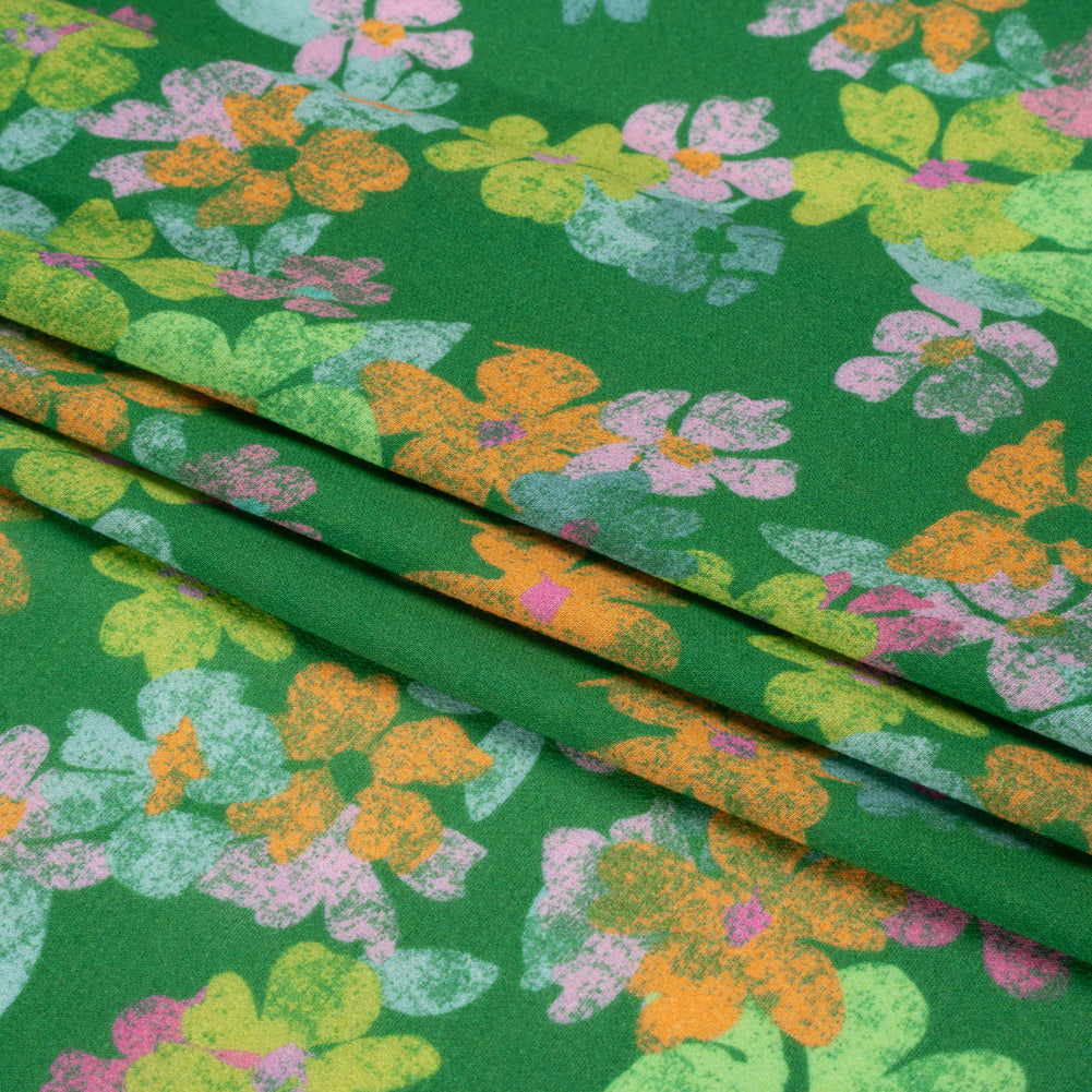 Mood Exclusive Green Flirt with Flowers Viscose Georgette Full