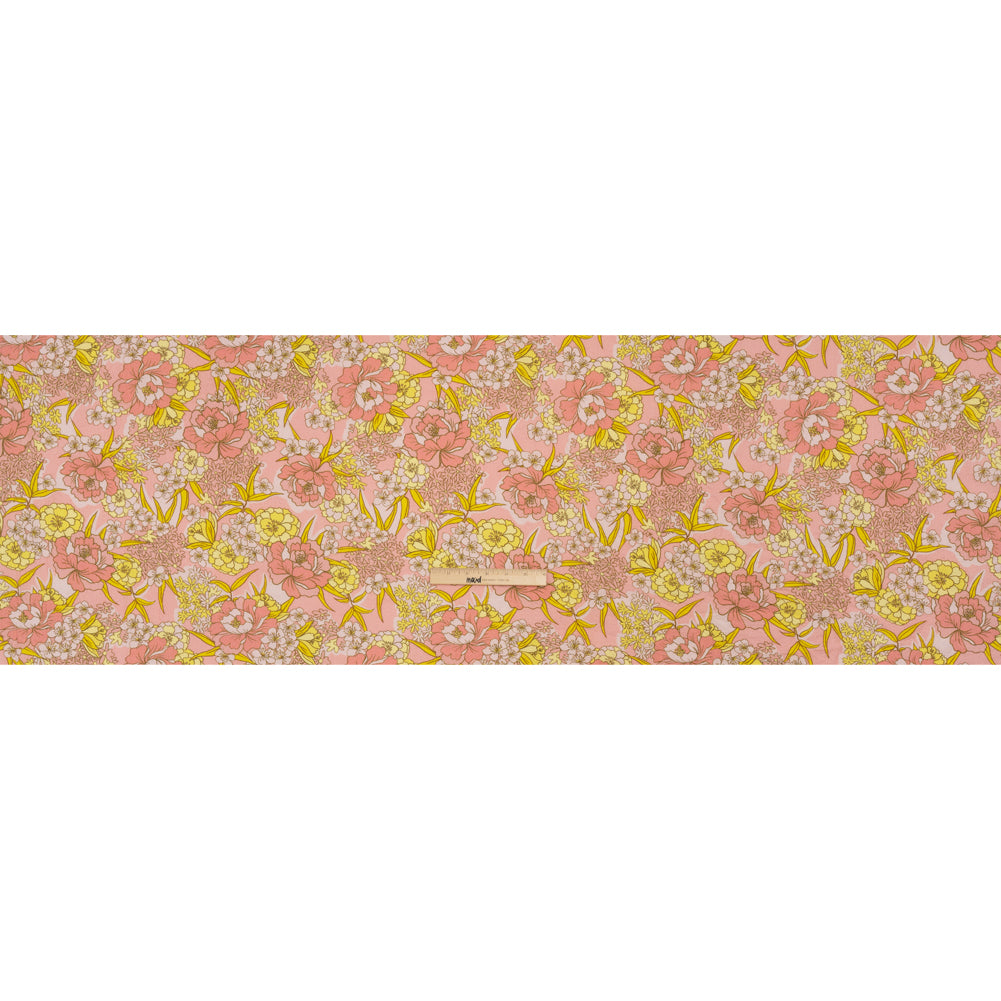 Mood Exclusive Pink Cherry Blossom Lessons Stretch Polyester Seersucker Full