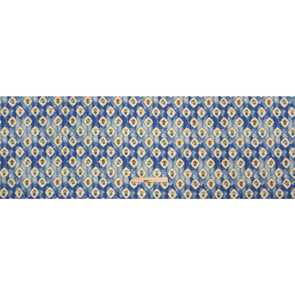 Mood Exclusive Blue Peaceful Trees Stretch Polyester Seersucker Full