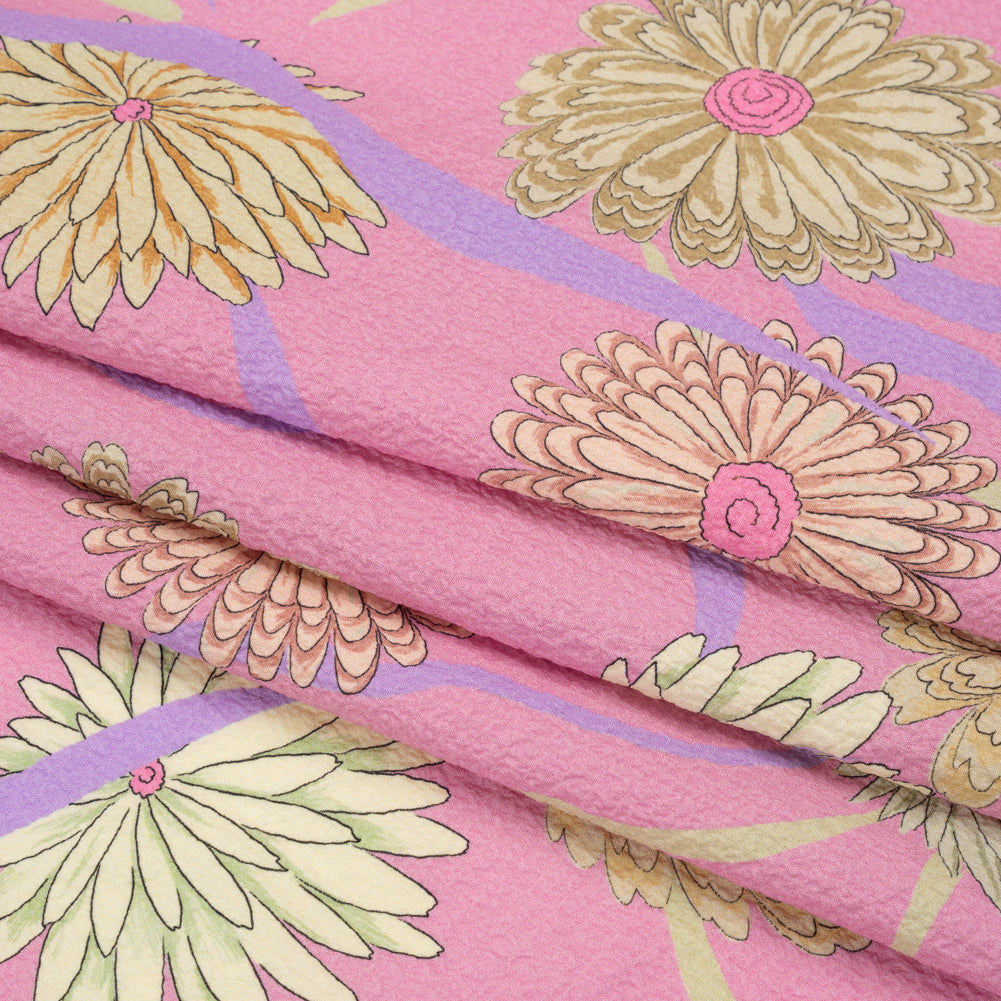 Mood Exclusive Pink Goodness Gardens Stretch Polyester Seersucker Folded