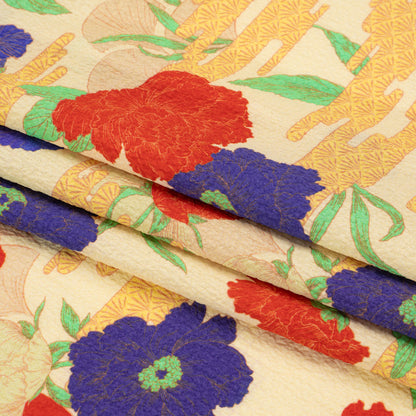 Mood Exclusive Rust Skyfall Garden Stretch Polyester Seersucker Folded