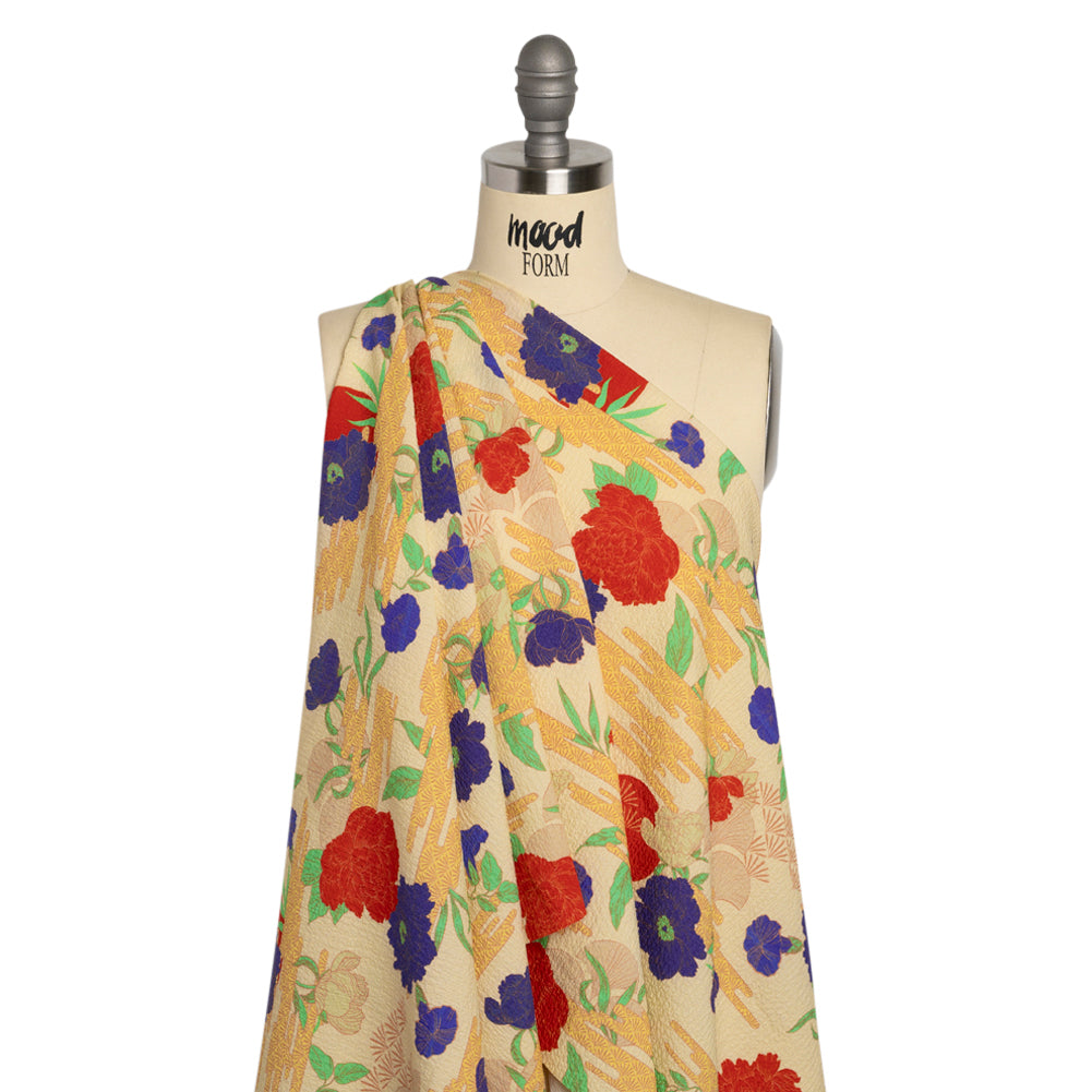 Mood Exclusive Rust Skyfall Garden Stretch Polyester Seersucker Drape