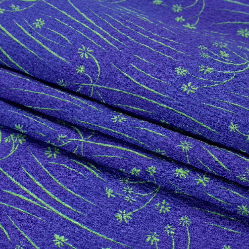 Mood Exclusive Purple Dandelion Dreamer Stretch Polyester Seersucker Folded