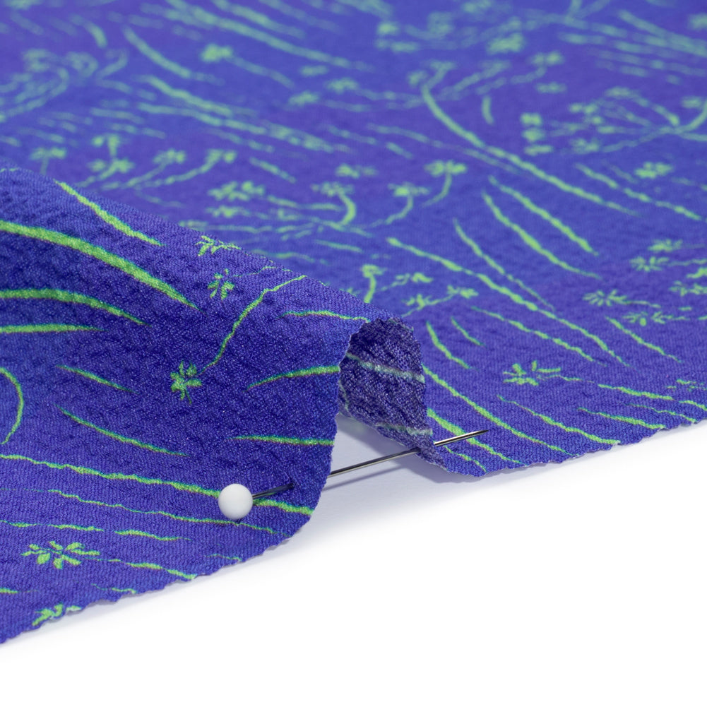 Mood Exclusive Purple Dandelion Dreamer Stretch Polyester Seersucker Detail