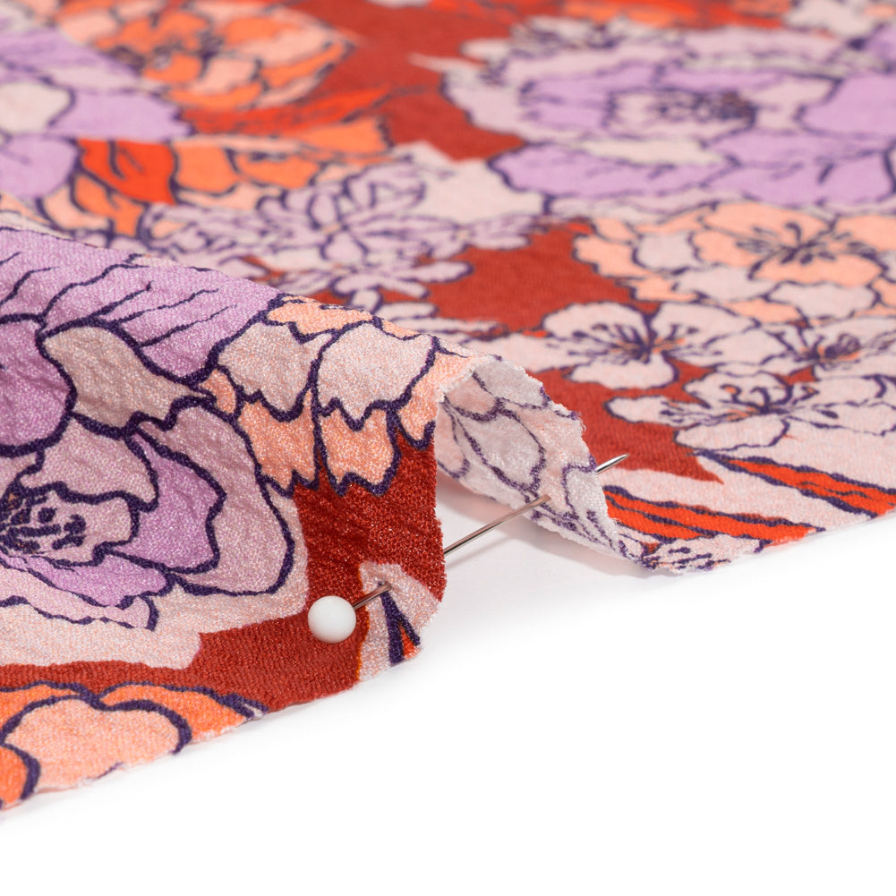 Mood Exclusive Cherry Blossom Lessons Stretch Polyester Seersucker Detail