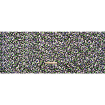 Stretch Cotton and Viscose Sateen Print - Indigo, Lime and Black Floral - Mood Exclusive Meandering at Midnight Drape