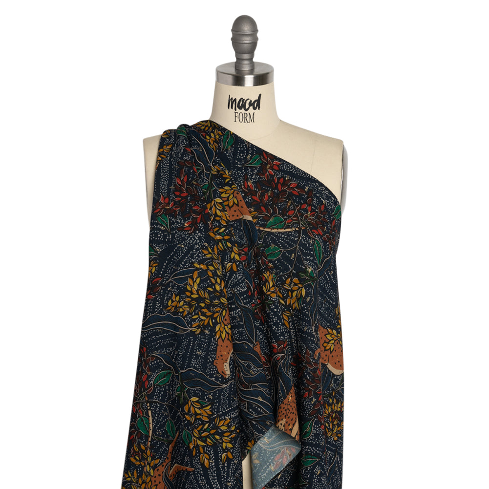 Mood Exclusive Poised to Pounce Metallic Dotted Crinkled Viscose Crepe Detail