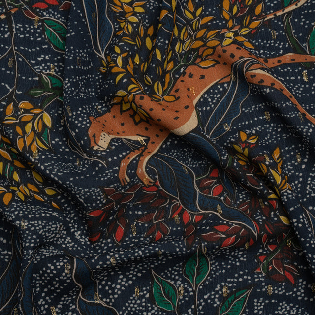 Mood Exclusive Poised to Pounce Metallic Dotted Crinkled Viscose Crepe