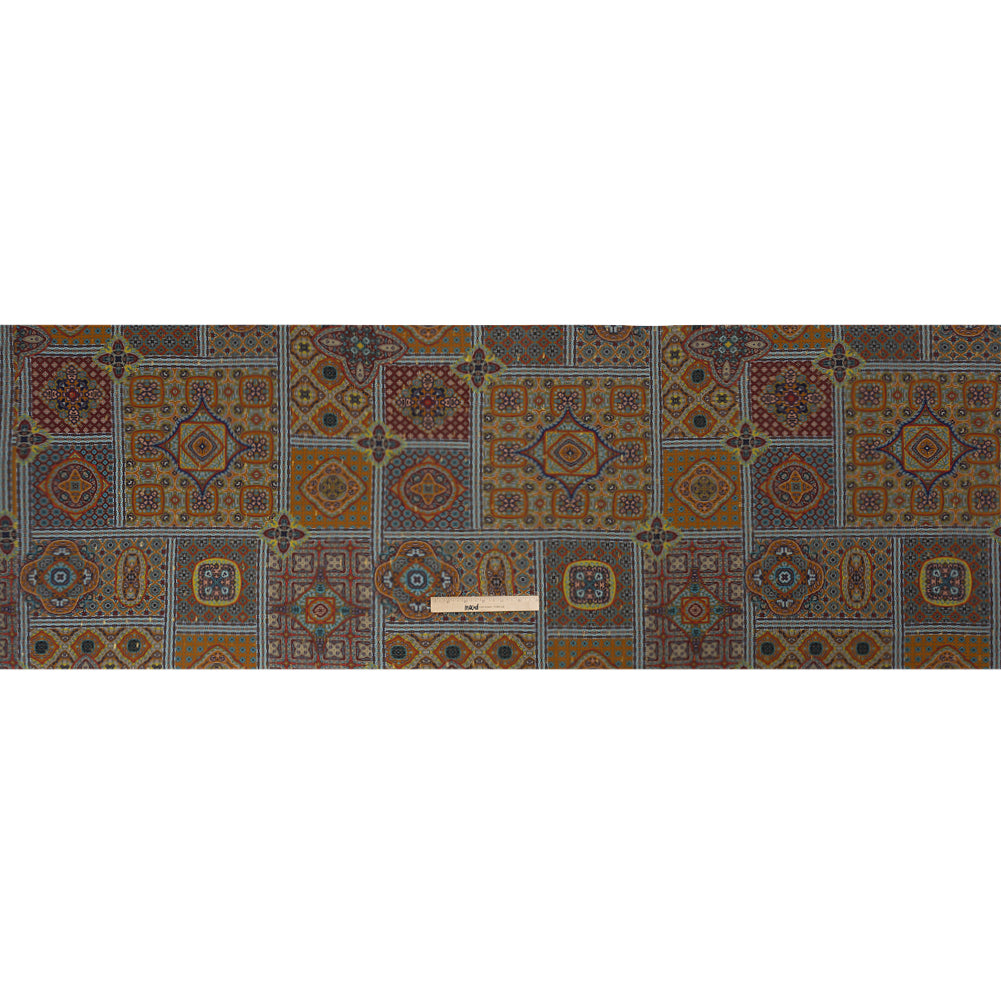 Mood Exclusive Ochre Basilica Bella Metallic Dotted Crinkled Viscose Crepe Drape