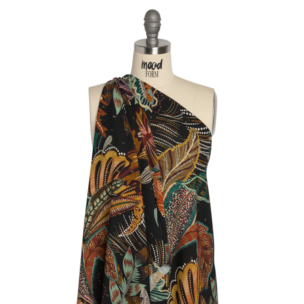 Mood Exclusive To the Tropics Metallic Dotted Crinkled Viscose Crepe Detail