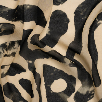 Mood Exclusive Black Mozambique Maze Viscose Georgette