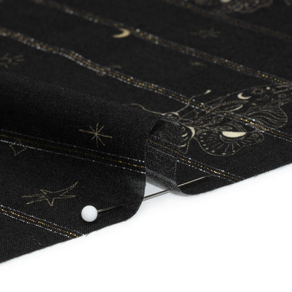 Mood Exclusive Black Sky Sanctuary Metallic Pinstriped Viscose Dobby Folded