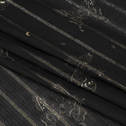 Mood Exclusive Black Sky Sanctuary Metallic Pinstriped Viscose Dobby Full