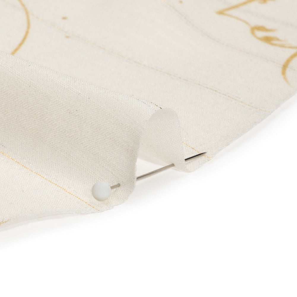 Mood Exclusive Cream Endless Diamond Sky Metallic Pinstriped Viscose Dobby Folded