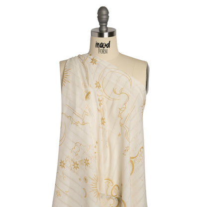 Mood Exclusive Cream Endless Diamond Sky Metallic Pinstriped Viscose Dobby Detail