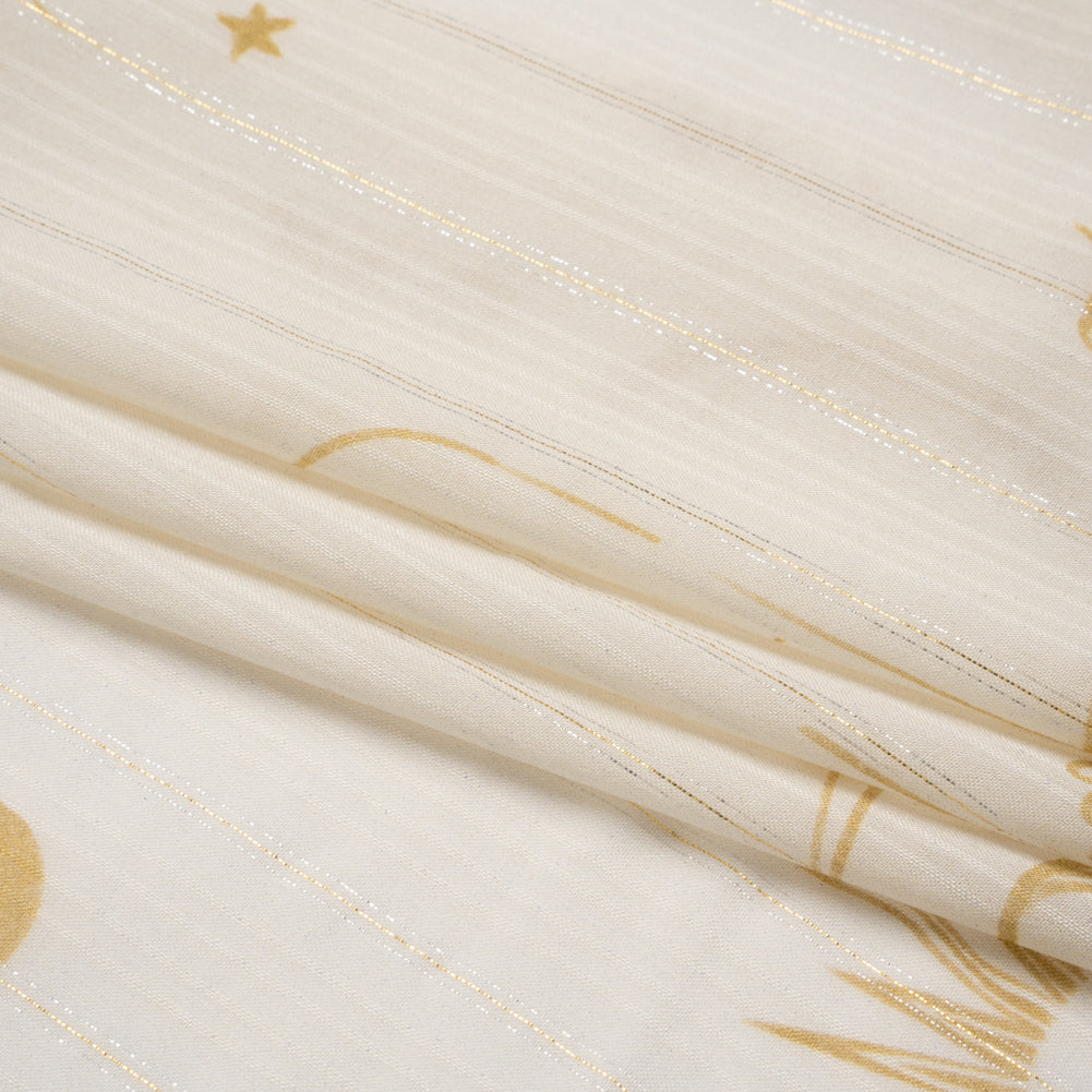 Mood Exclusive Cream Endless Diamond Sky Metallic Pinstriped Viscose Dobby Full