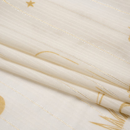 Mood Exclusive Cream Endless Diamond Sky Metallic Pinstriped Viscose Dobby Full