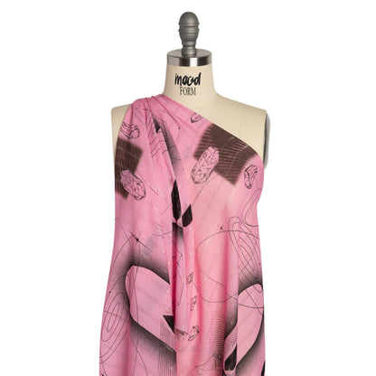 Mood Exclusive Pink Tour de Quartz Metallic Pinstriped Viscose Dobby Detail