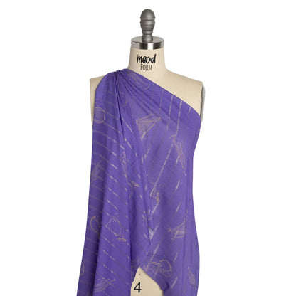 Mood Exclusive Lavender Concerto Metallic Pinstriped Viscose Dobby Detail