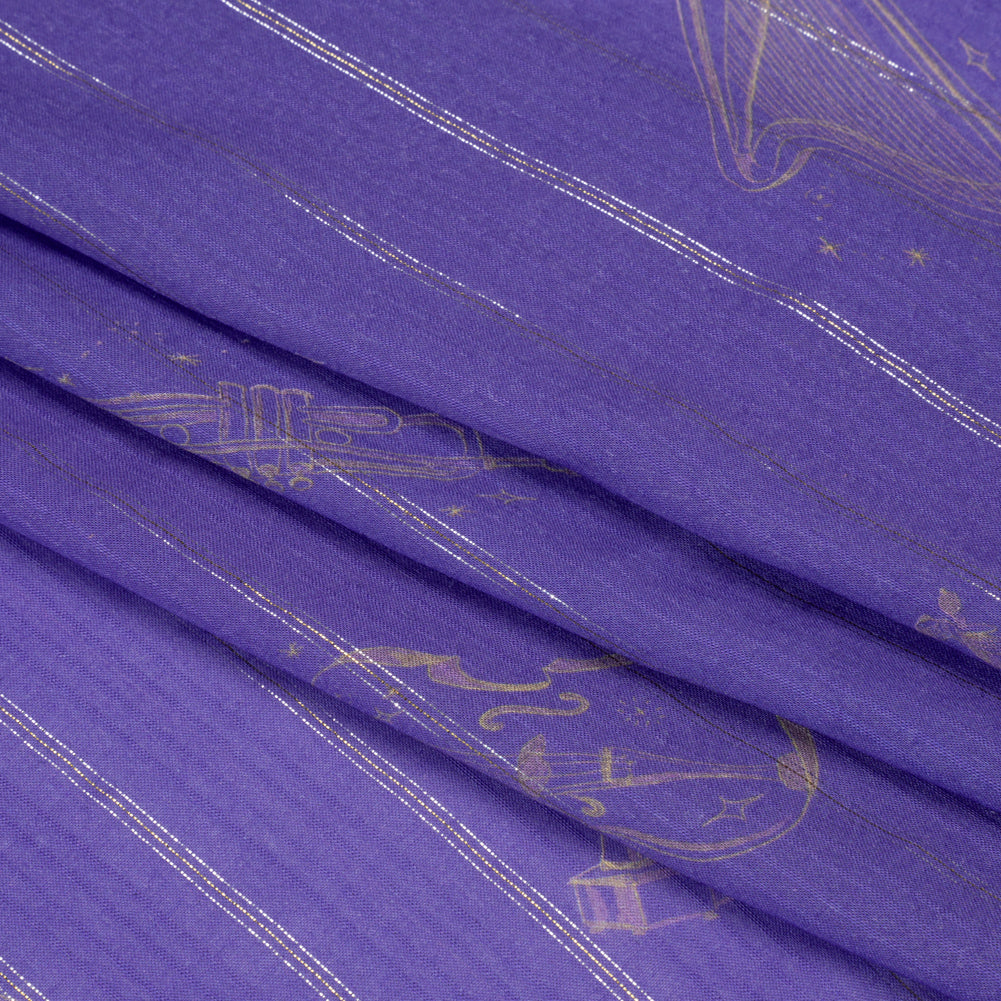 Mood Exclusive Lavender Concerto Metallic Pinstriped Viscose Dobby Full