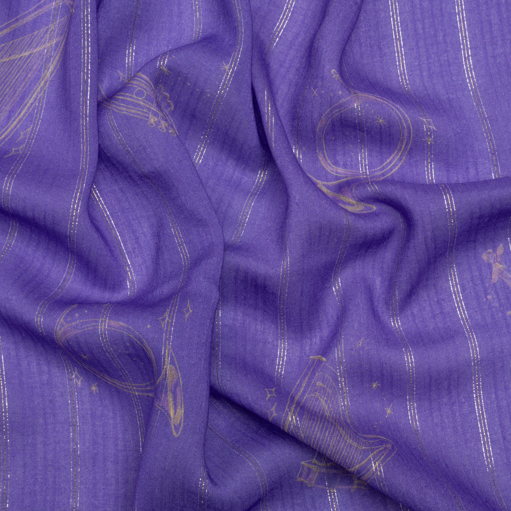 Mood Exclusive Lavender Concerto Metallic Pinstriped Viscose Dobby