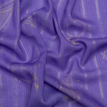Mood Exclusive Lavender Concerto Metallic Pinstriped Viscose Dobby